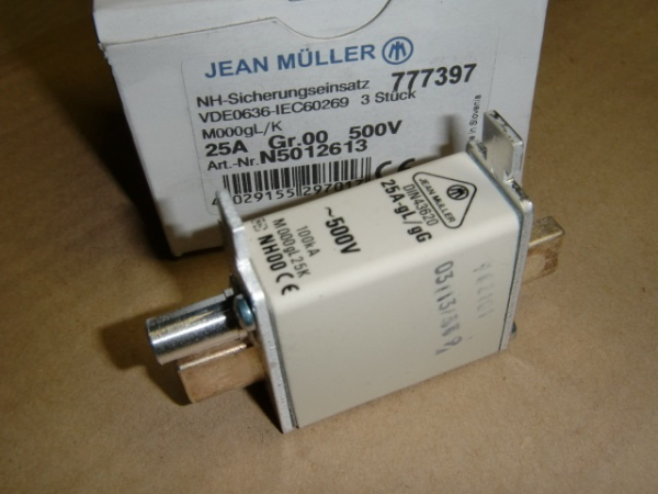 N5012613 NH00/NH000-Sicherung M000gL/K 25A gL/gG mit Kraftmelder